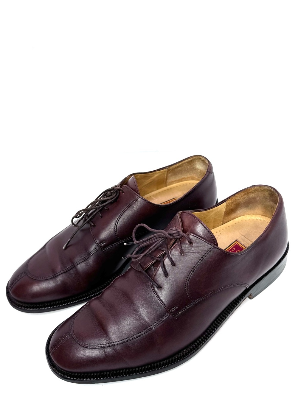 Cole Haan Men’s 8D Burgundy Leather Split Toe Derby Shoes Made in Italy